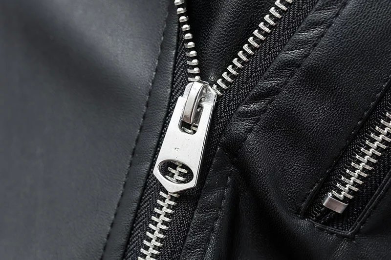 Women Zipper Pu Leather Jacket