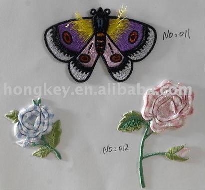 butterfly embroidery patch and badge