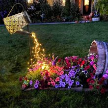 Creative Solar-Powered Metal Kettle Lamp - Watering Can Lights with Hook