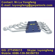 Finely polished double offset ring spanner set