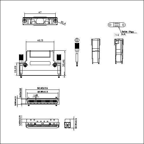 1.27mm Series Shielded Backshell Kits 68P Str 1.27mm Series Shielded Backshell Kits 68P Str