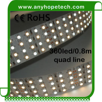 Hot decoration products SMD3528 bi-color quad row led strip