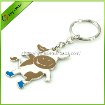 metal polly paint happy cow shaped key chain