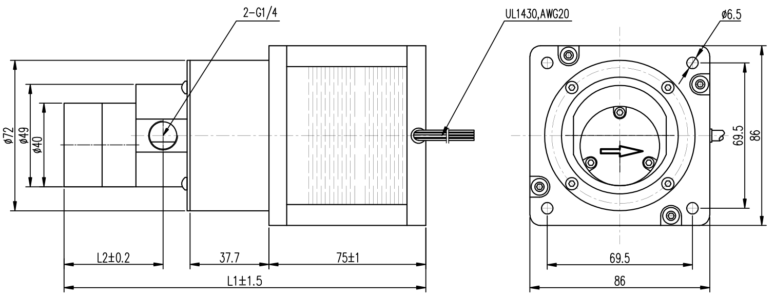 1,5 ml / rev roestvrij staal precieze vloeistofcontrole Micro magnetische aandrijving tandwielpomp M1.50S72HS86