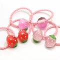 Partihandel Kvinnor Flickor Harts Frukt Strawberry Hair Accessories Elastic Hair Ties Hästsvanshållare Elastic Hair Bands Accessories