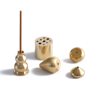 Handmade Brass Gourd Incense Burner - Pure Copper Nine-Hole Incense Stick Holder