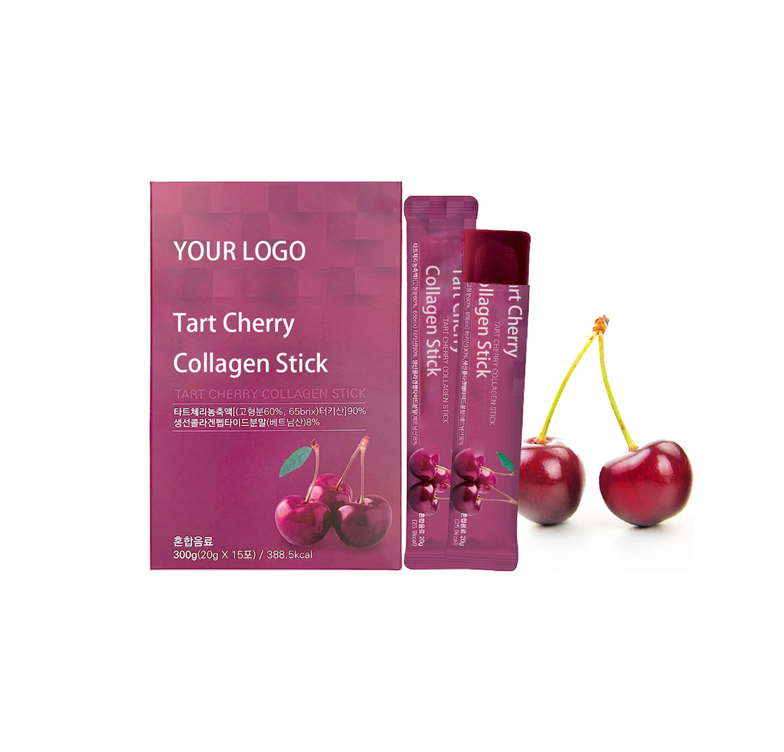 Private Label Low Molecular Skin Whitening Vegan Antioxidant Tart Cherry Concentrate Tart Cherry Collagen Jelly Stick