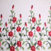 New Design Rose Embroidery On Lace Mesh