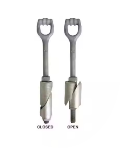 Az expanding Rock Anchor Rod zárva és kinyitva w Expanding Rock Anchor Rod closed and opened w