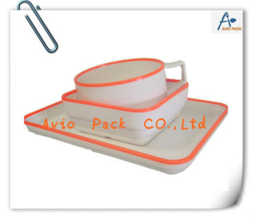 inflight dinnerware(coffee cup, sala bowl, plate)