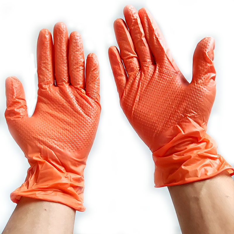 CE jakość rękawiczek nitrylowych pomarańczowa