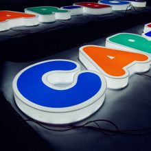 External or Internally illuminated signage Lettering