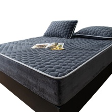 Custom Winter Fitted Quilted Velvet Mattress Cover & Bed Sheet Set