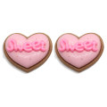 Colorful Sweet Heart Biscuits Resin Decoration Craft Falt back Cabochon Scrapbooking Hair bow Center Embellishments DIY