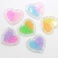 39mm Glitter Heart Resin Flat Back Cabochon For DIY Craft Supply Decoration Charm