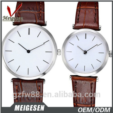 OEM Design Samll Vintage Elegant Lady Couple Watch Genuine Soft Leather Women Slim Wristwatches