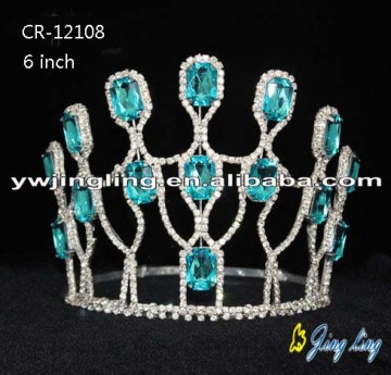 Lake Blue Diamond Party Round Crown