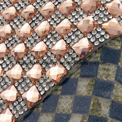 Wholesale Champagne Square 6X6 Rhinestone Trim for Bridal Wedding