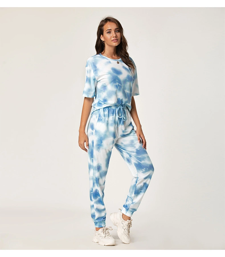 2020 New Hot Style Ladies Comfortable Home Outdoor Leisure Suit Tie-Dye Sleepwear Pajamas