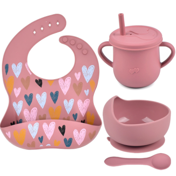 Silicona Baby Feansing Set Bab Bowl Cuchara