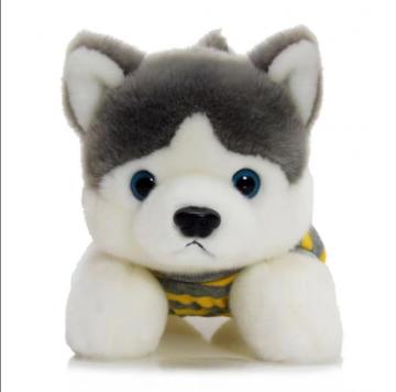 A husky stuffed animal