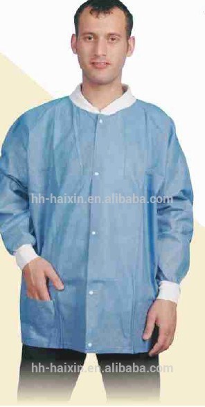 Disposable pp white lab coat for sale with non pocket