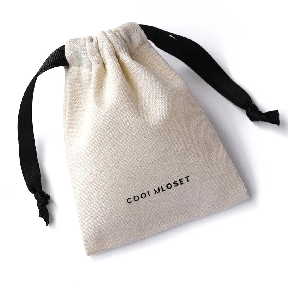 Small Cotton Drawstring Bag Color Printed Jewelry Storage Bag