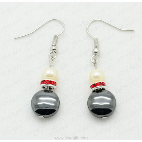 Hematite disc beads earring