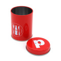 Red Round Small Tin Box