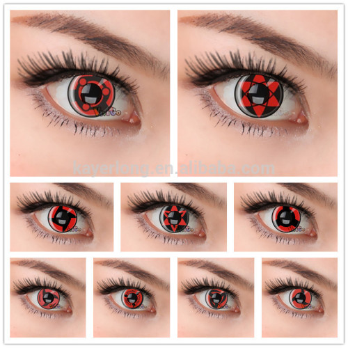 lower price japanese anime cosplay soft contact lens naruto sharingan color lens