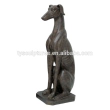 High quality antique bronze black greyhound sculpture