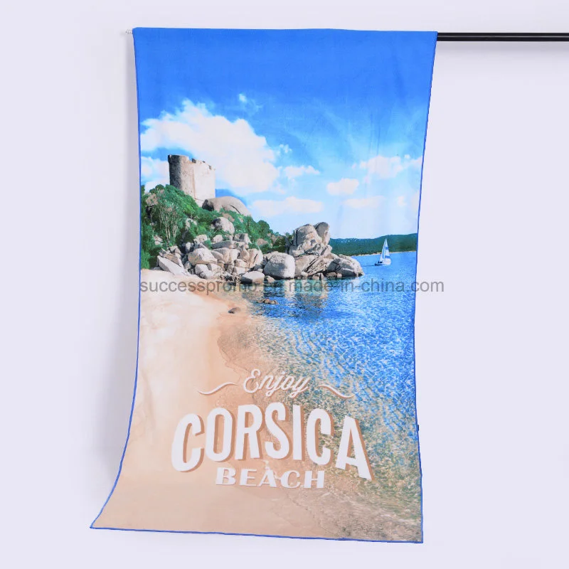 Custom Microfiber Beach Towel with Excellent Printing Effect, Cotton Beach Towel