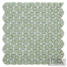 Triangle Glass Mosaic Tiles Green Backsplash