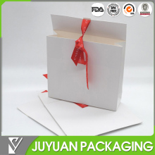 white paper gift packaging bag with silk ribbon wholesale