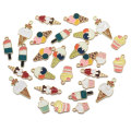 Diseño surtido encantos de helado de aleación DIY esmalte Popsicle Cupcake metálico dulce comida colgante pendiente accesorios de joyería