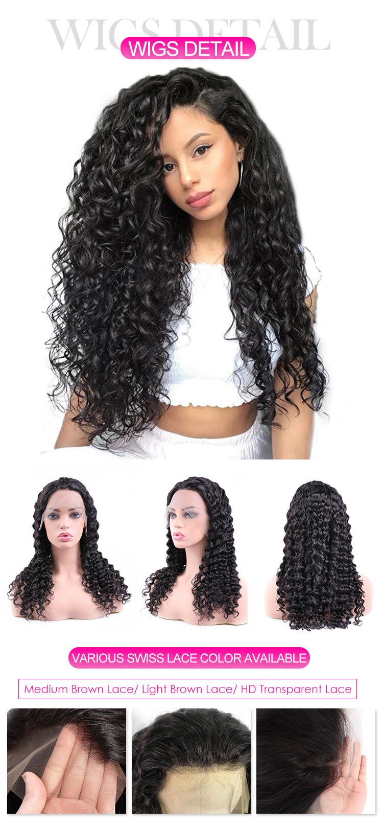 Cheap Wholesale ISEE HAIR Elsa Clip Dropship Baby Virgin Super Fine Swiss Lace Cambodian Japan Human Hair Loose Deep Wave Wig