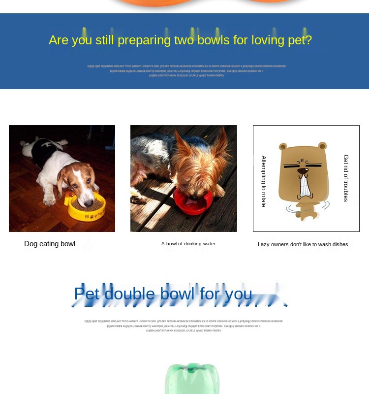 Pet Water Dispenser Double Bowl Dual-use Pluggable Pet Bottle Drop-resistant Temperature Resistant High Quality Dog Food Bowl