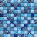 Precio competitivo azul agrietado cristal mosaico