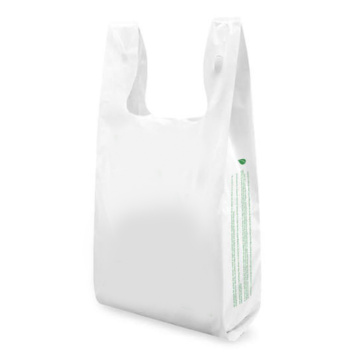 Sac de t-shirt d&#39;épicerie en plastique biodégradable personnalisé en hdpe