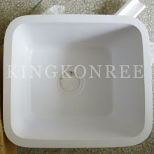 Square Kitchen Sink One Bowl Solid Surface Material Single Solid Surface Sinks With Oem