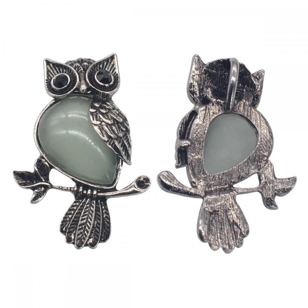 Pendentif en pierre naturelle hibou alliage Aventurine vert collier de bijoux pour hommes