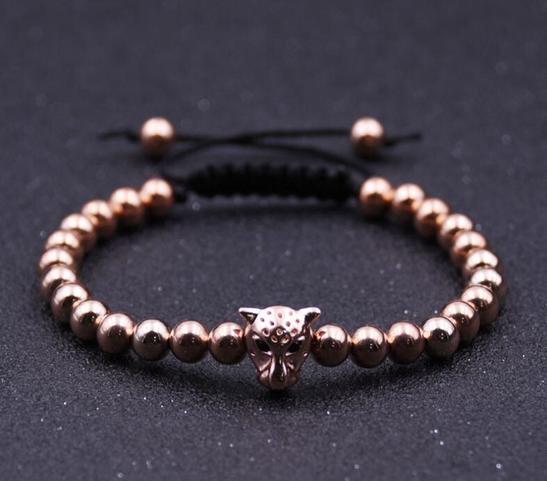 Lion Head Hematite 6MM cuentas redondas pulsera para hombres