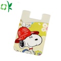 Snoopy Printed Silicone Cell Phone Wallet dengan 3D