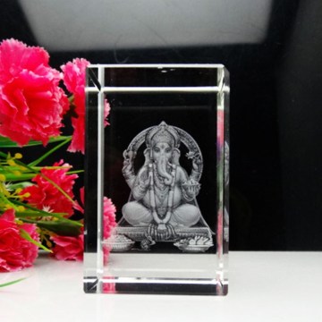 INDIA Souvenir laser crystal natraj Ganesha crystal, India god of wealth
