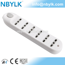 Italian socket with switch and shutter/6-ways socket-outlet with switch and shutter