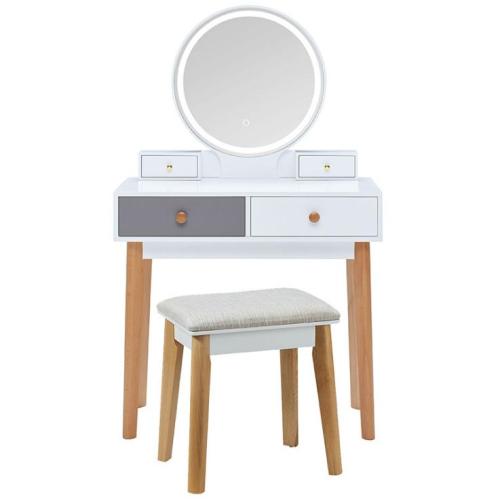 Led Light Makeup Mirror Dressing Table With Drawers