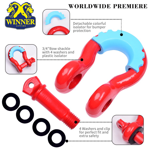 Amazon Good Sales Heavy Duty Forged 3/4 inch 4.75 Tons D Ring bow Shackle for Vehicle Recovery, Towing, Stump Removal