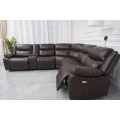 Brown Air Leather Electric Corner Recliner Sofa