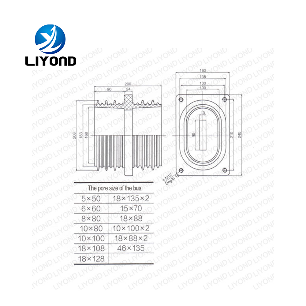 12kV busbar through wall bushing epoxy resin insulator