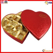 custom heart shape chocolate metal tin can